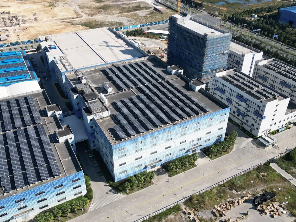 Rooftop solar system on a factory